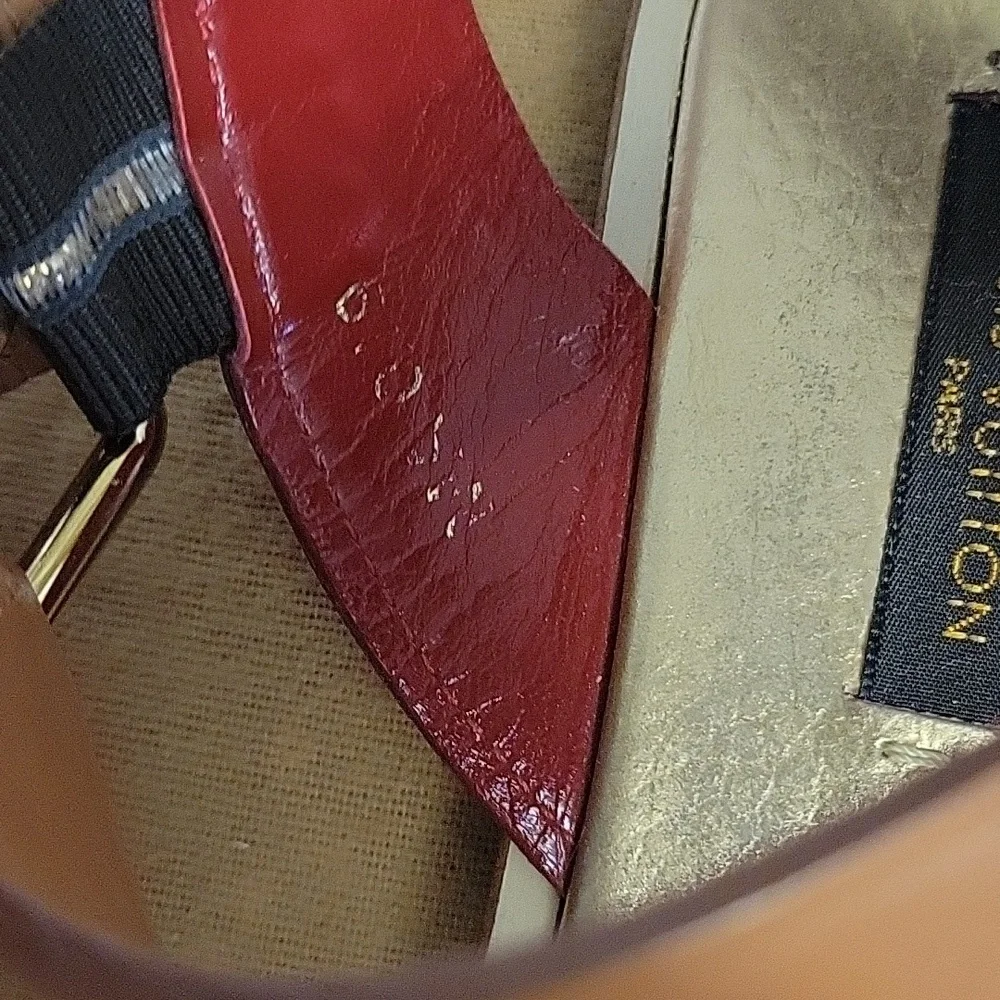 Louis Vuitton Red and Tan Leather Sandals - Picture 3 of 15